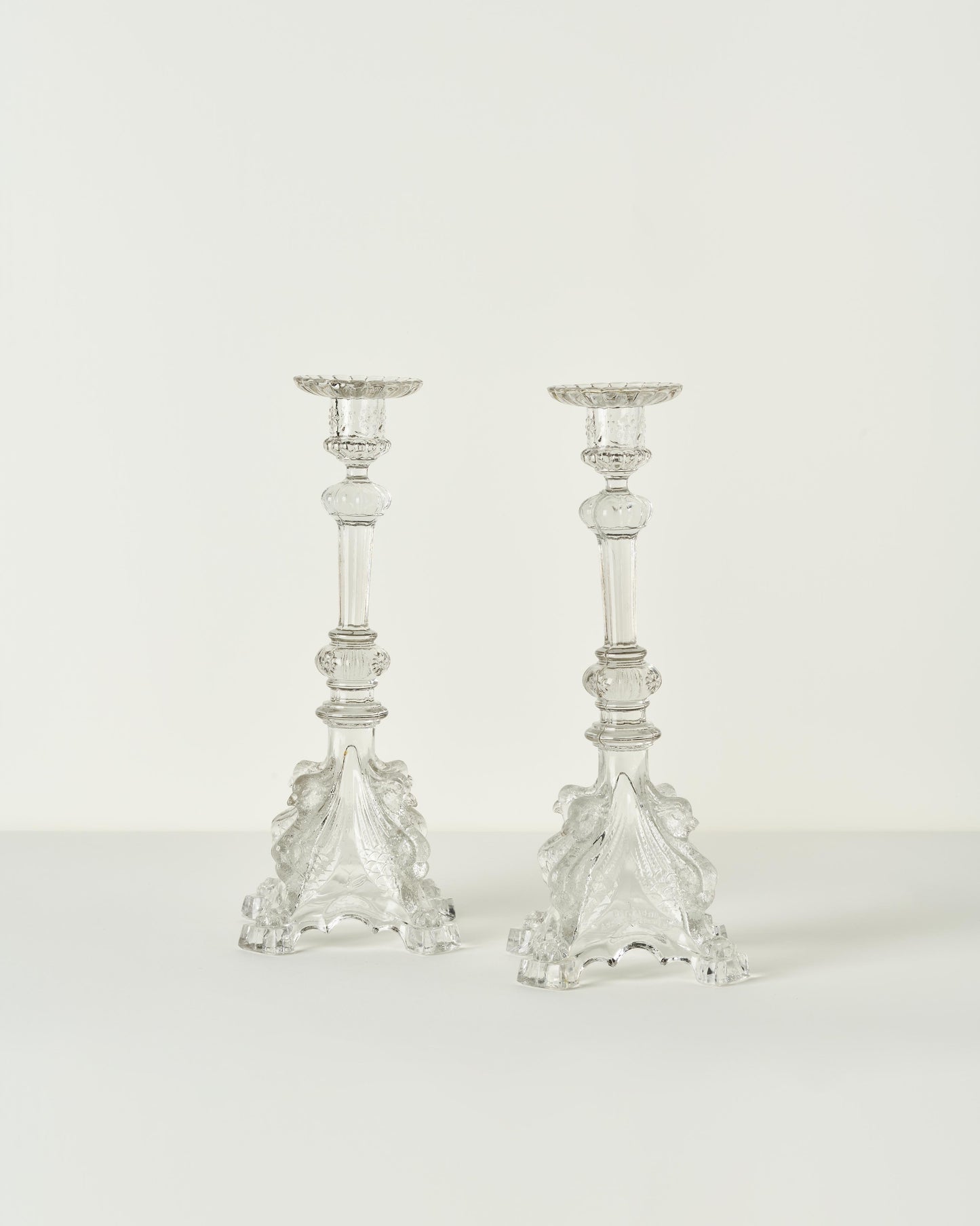 Val Saint Lambert Griffon Candlesticks