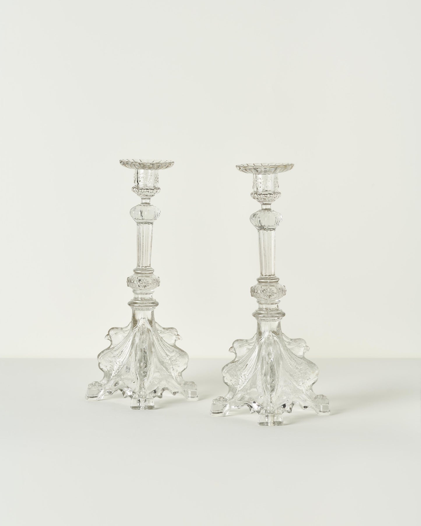 Val Saint Lambert Griffon Candlesticks