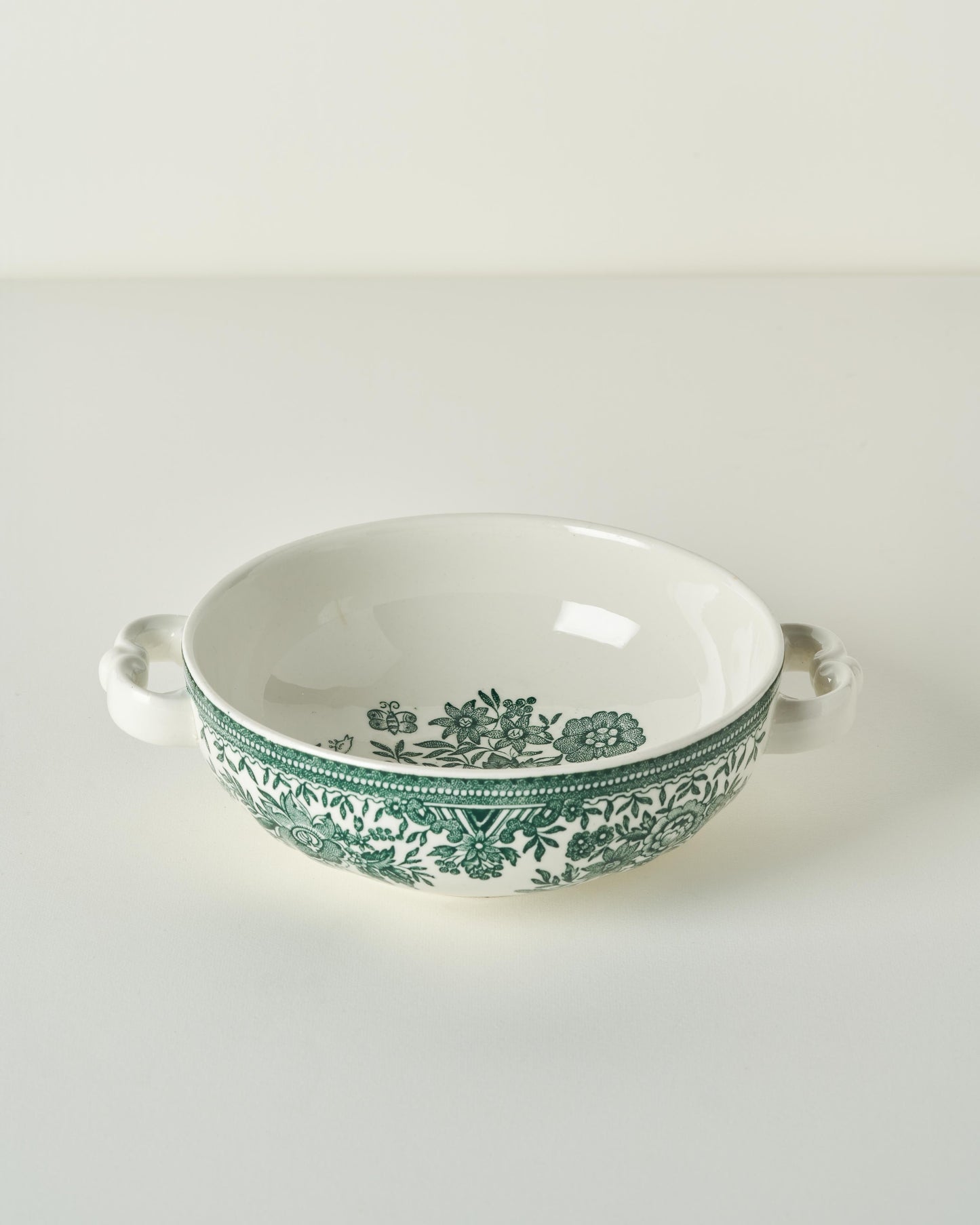 Vintage Villeroy & Boch Green Fasan Consommé Bowls & Saucer