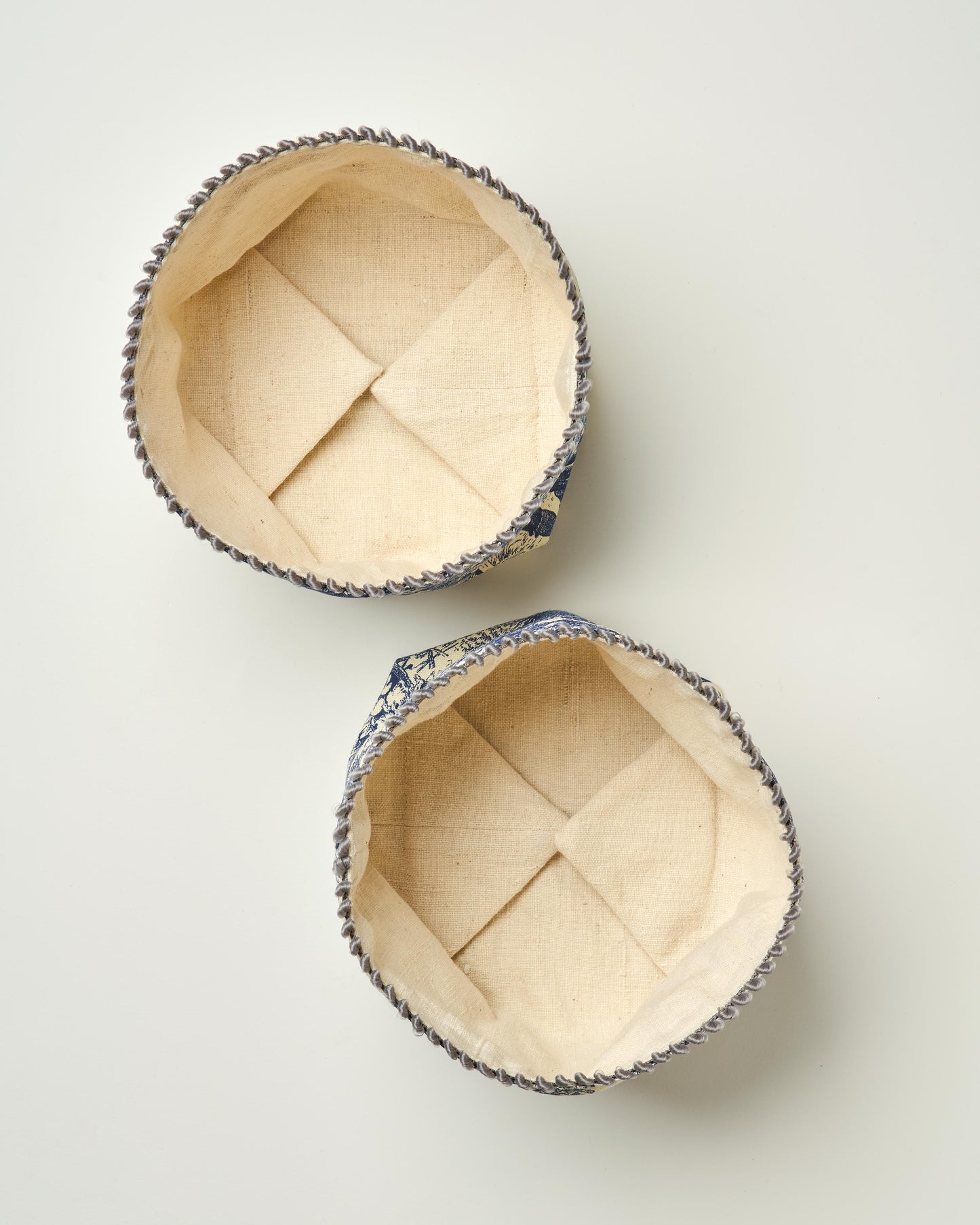 Toile De Jouy Bread Basket - light green