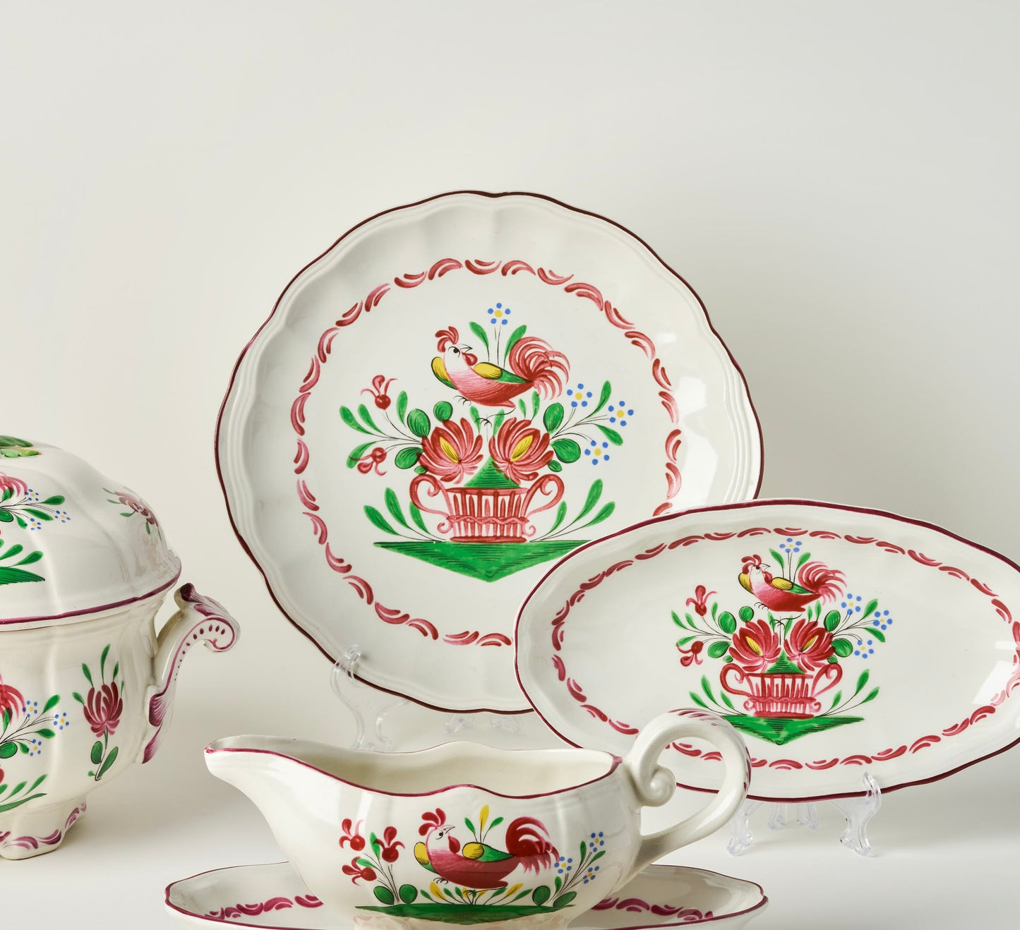 St Clement Faience "Coq" Set