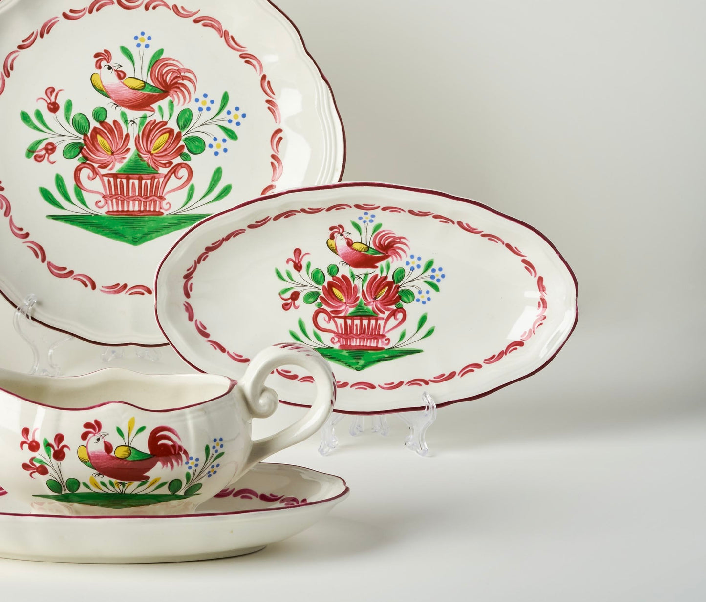 St Clement Faience "Coq" Set