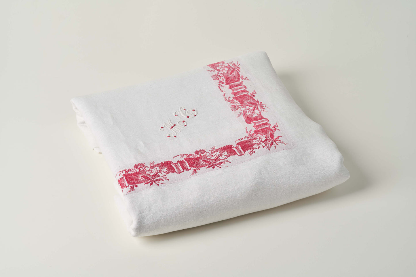 Antique M. C. Monogrammed Tablecloth