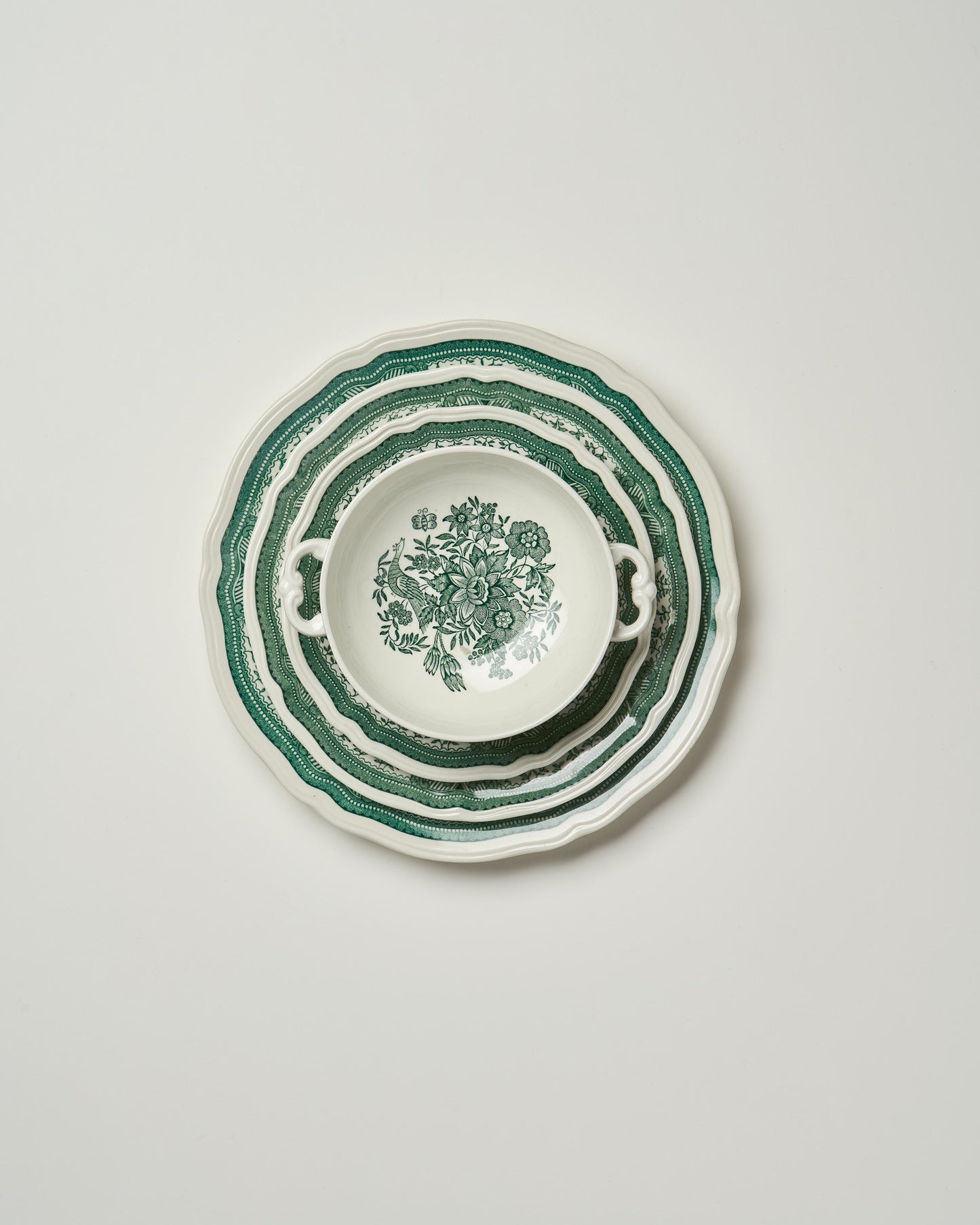 Vintage Villeroy & Boch Green Fasan Set