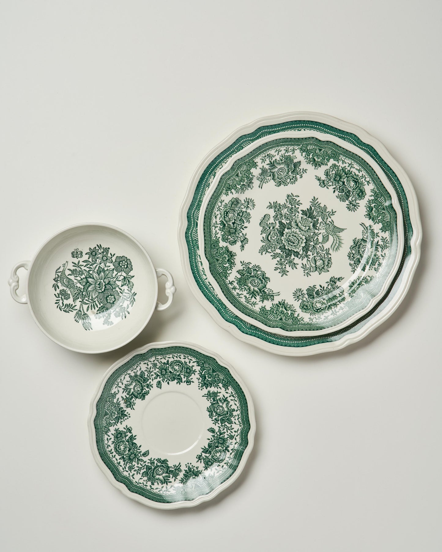 Vintage Villeroy & Boch Green Fasan Set
