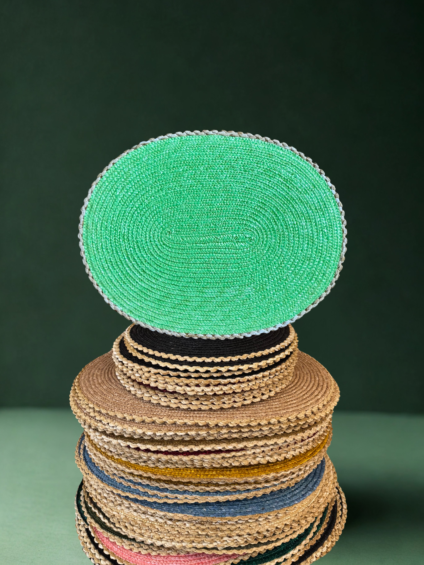 Bright Green Straw Placemat