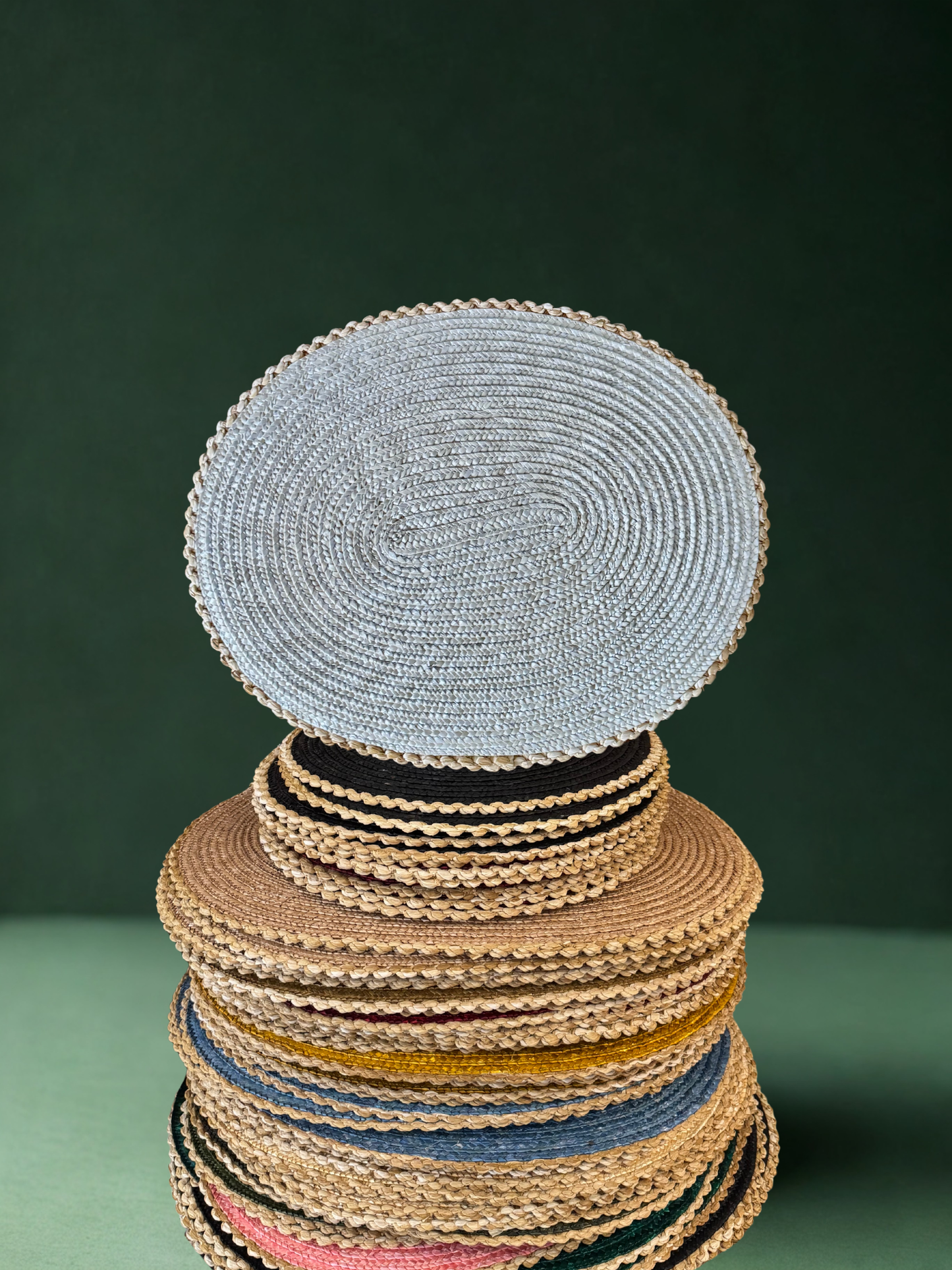 Pearly Grey Straw Placemat