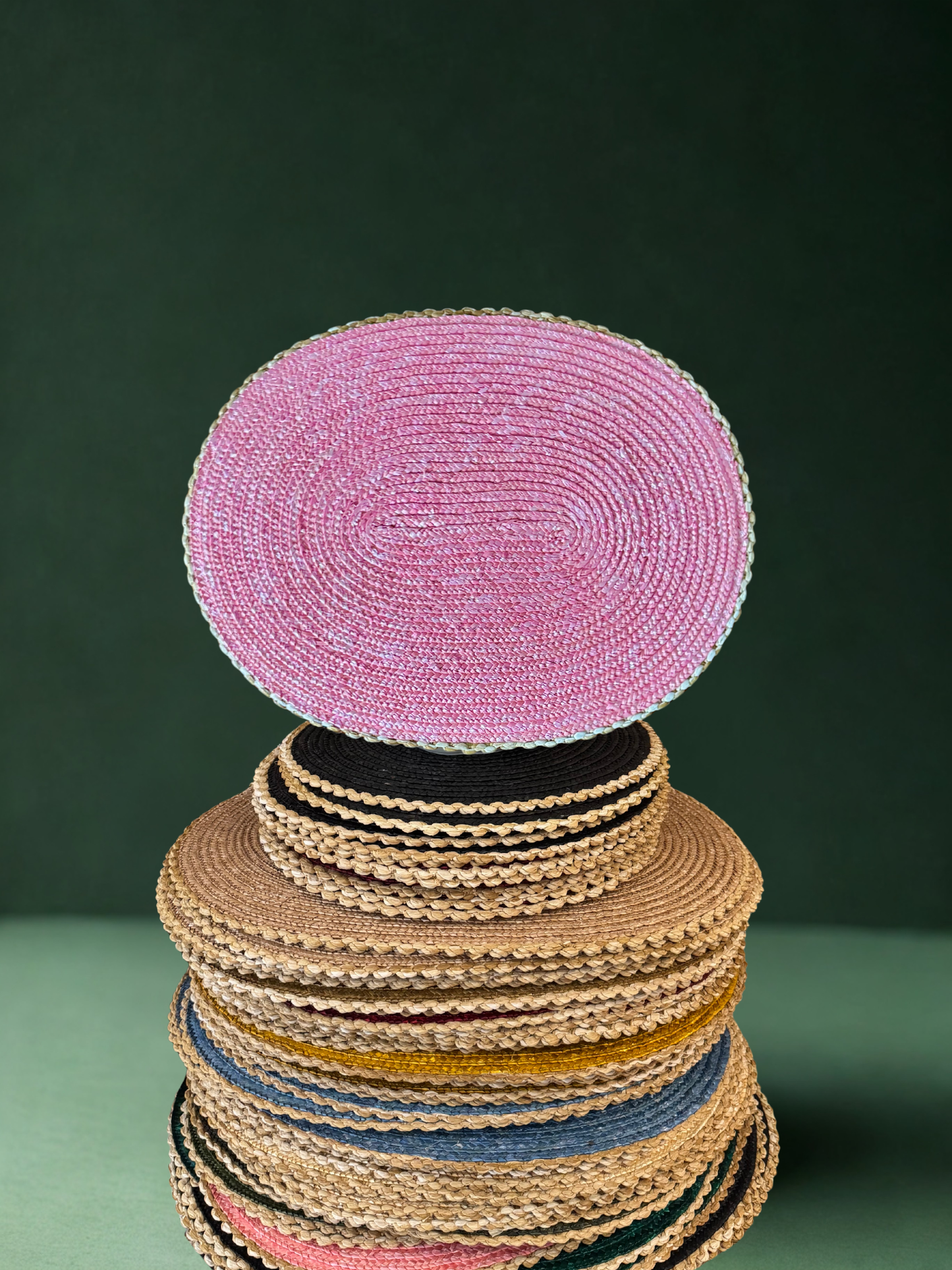 Bright Pink Straw Placemat