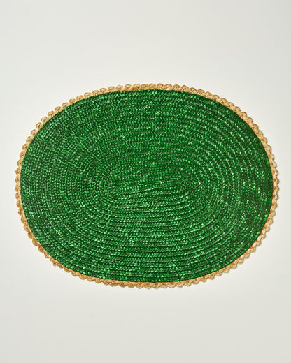 Straw Placemat- olive green