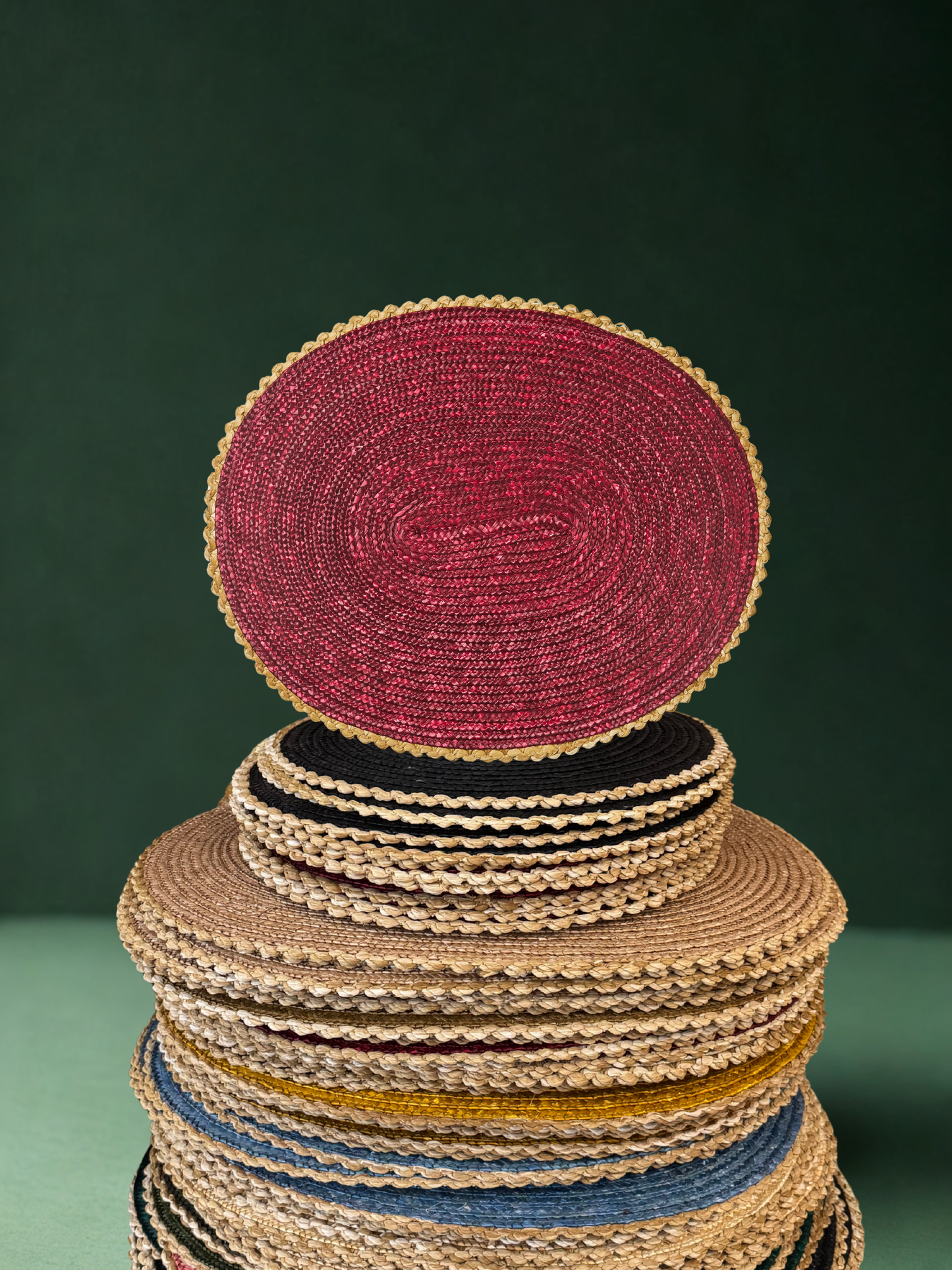 Classic Burgundy Straw Placemat