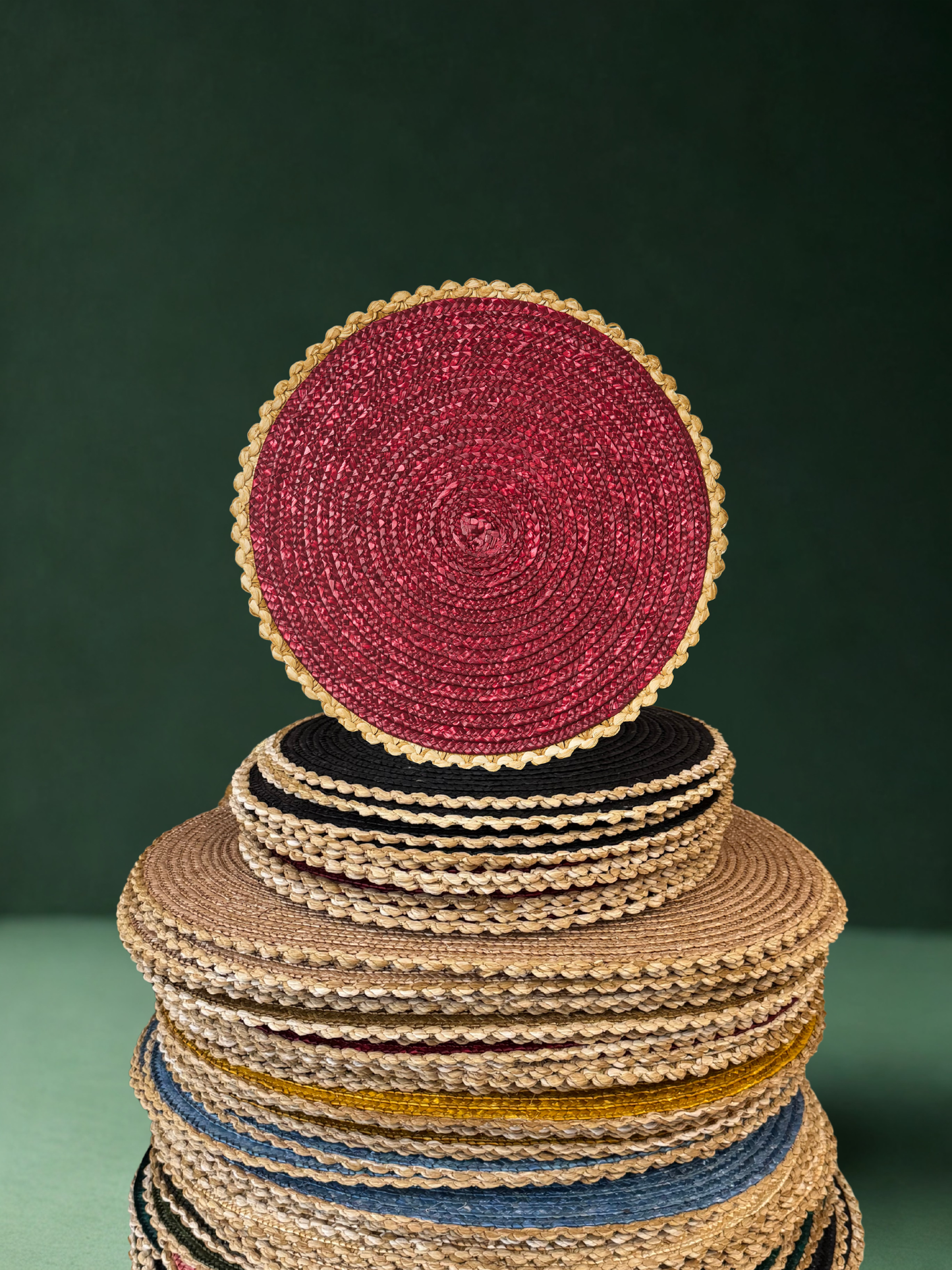 Burgundy Straw Charger Plate