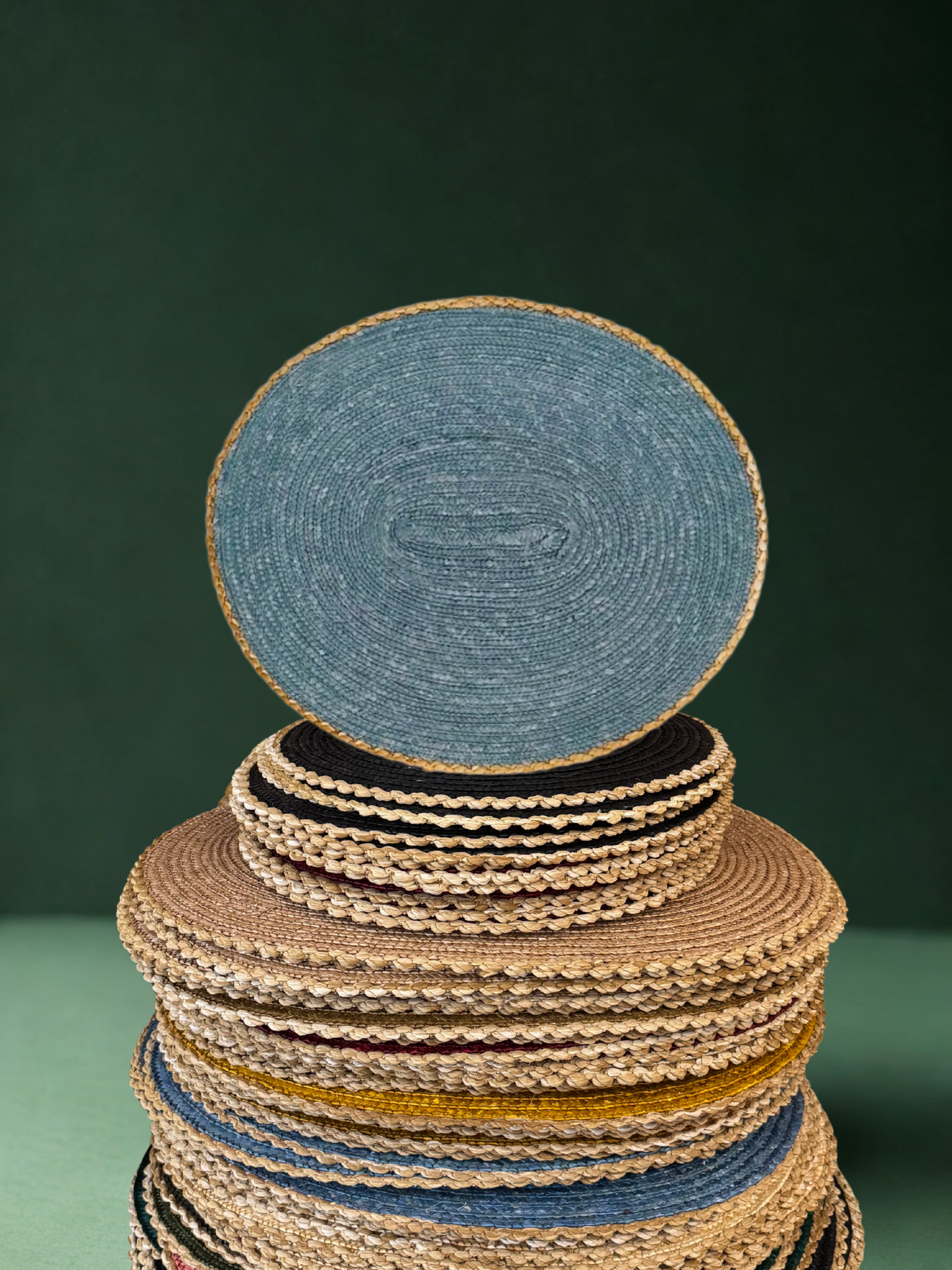 Ash Blue Straw Placemat