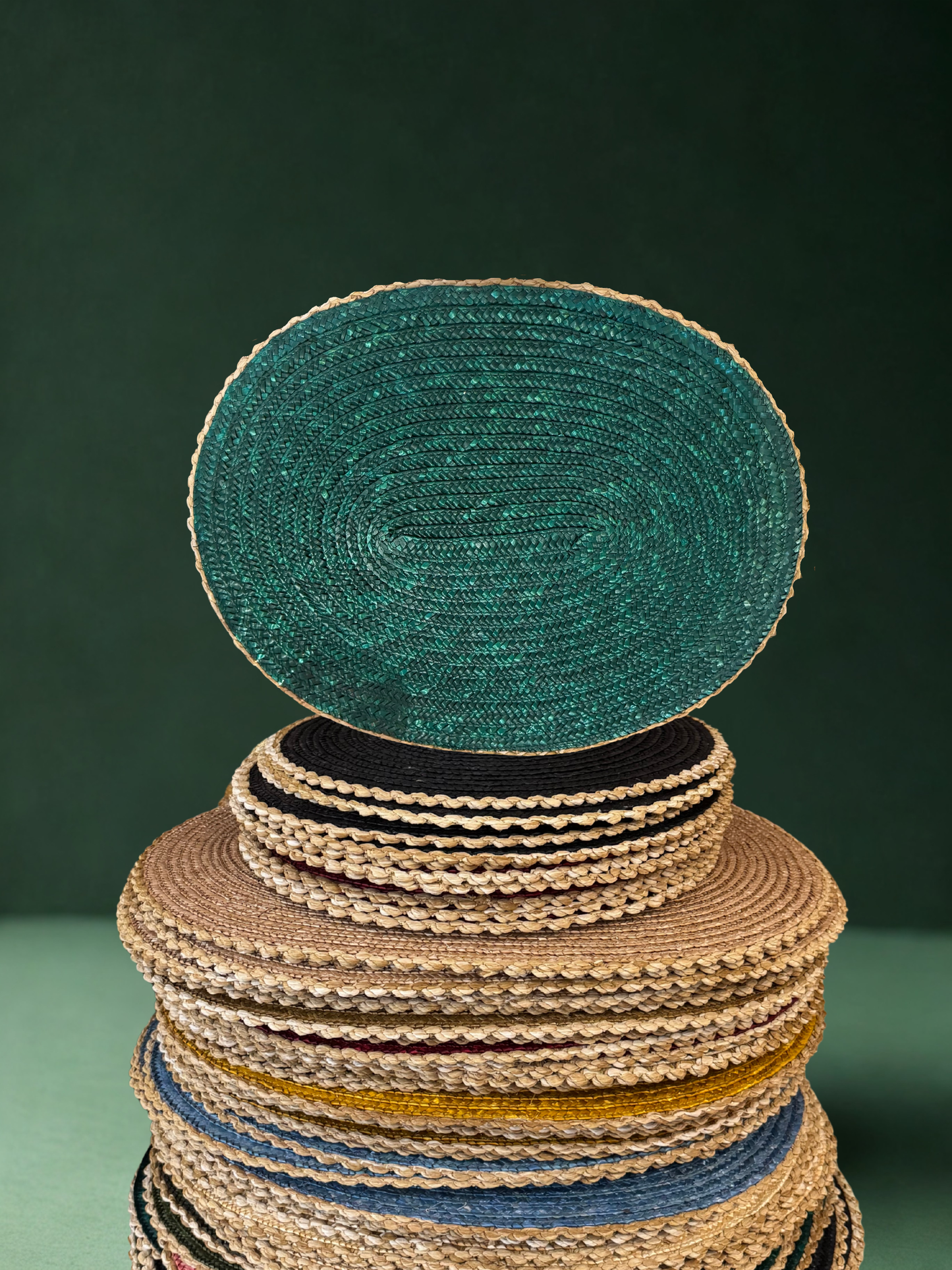 Emerald Green Straw Placemat
