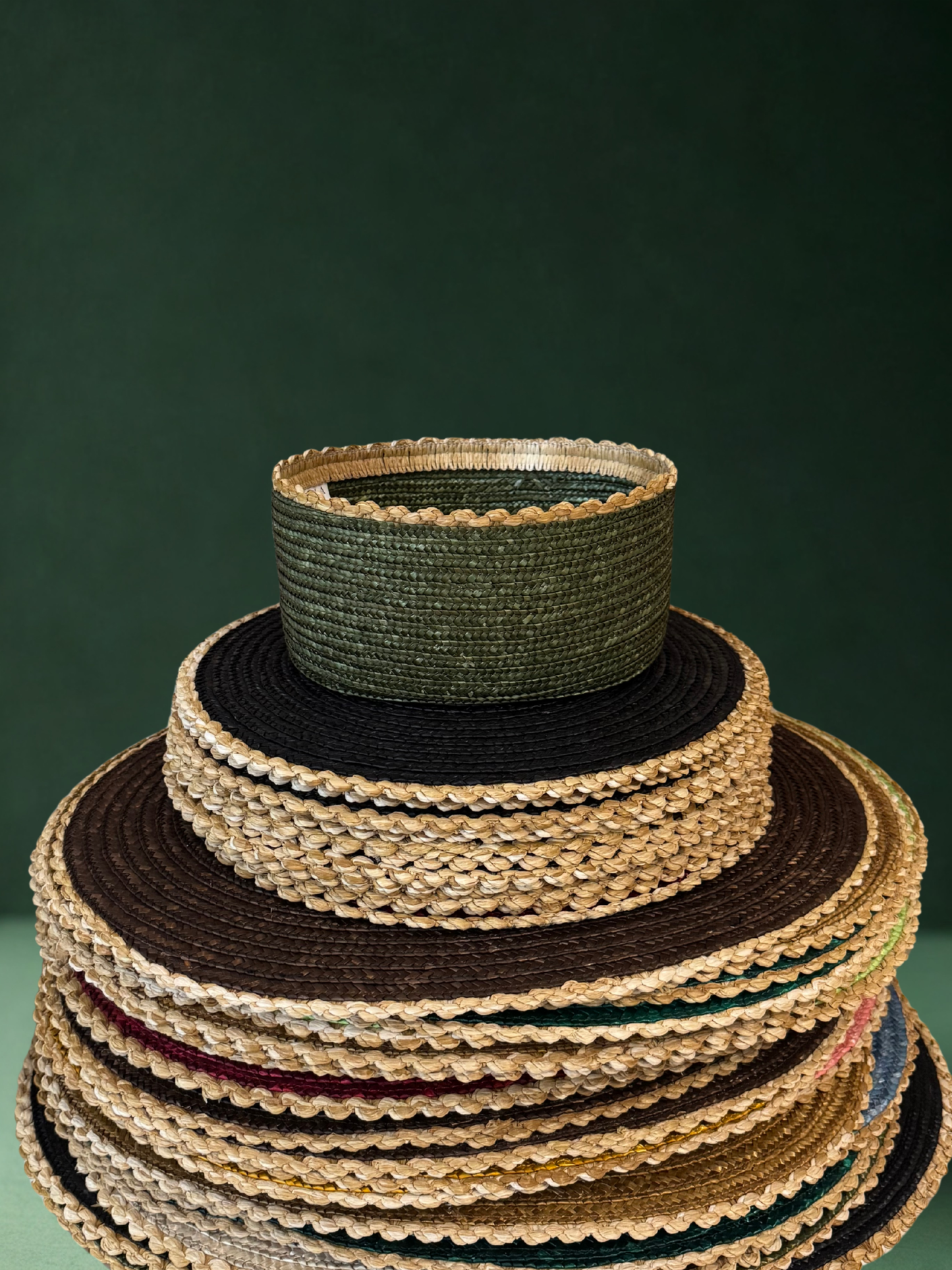 Classic Green Straw Basket