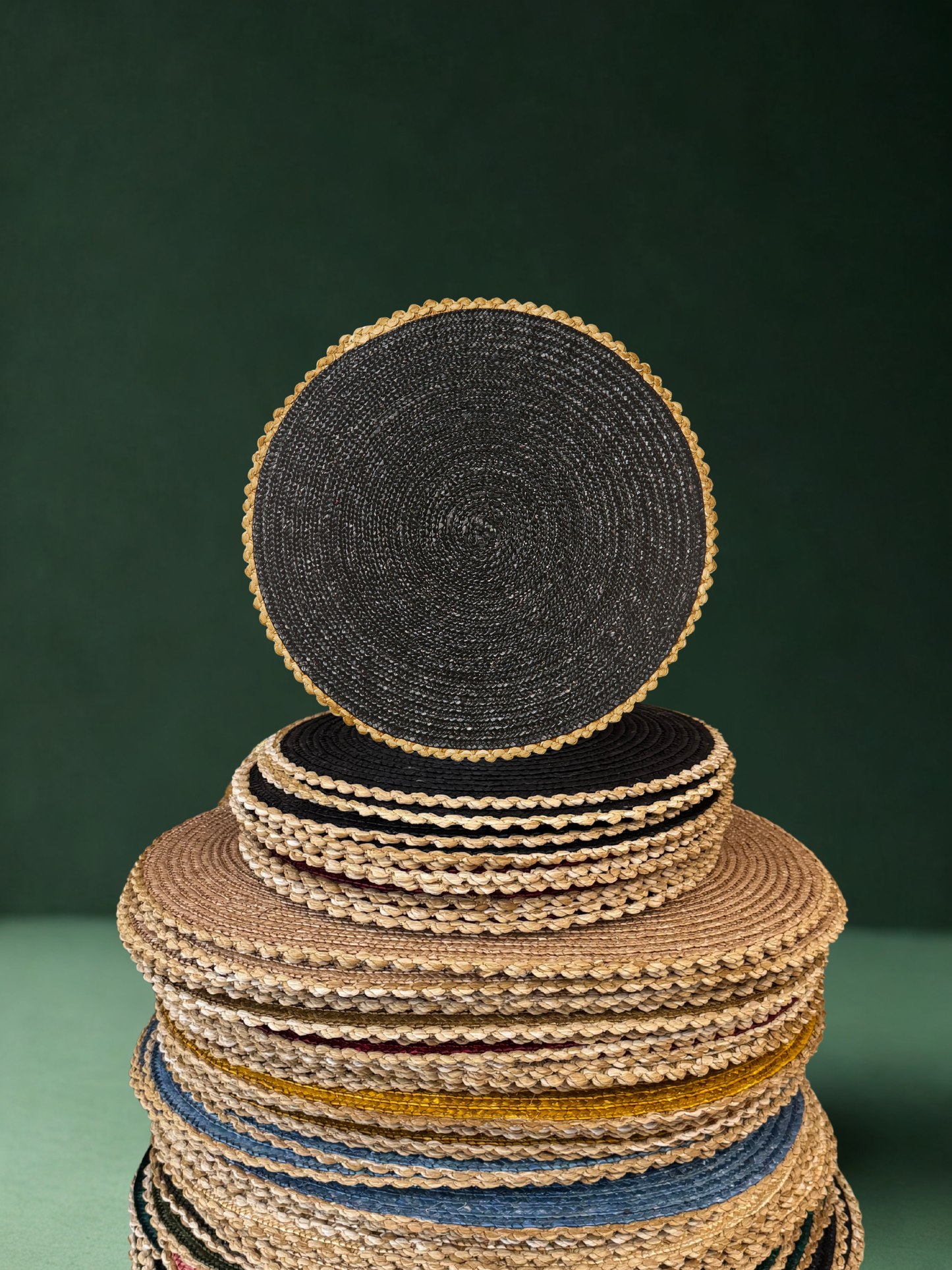 Black Straw Charger Plate